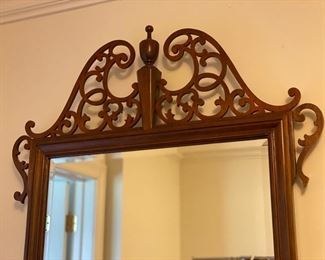 Lot#45  $185.00 Mahogany Chippendale-style mirror     50"h x 30"w