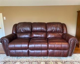 Lot#52  650.00      Leather double recliner sofa                       