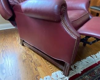 Lot#61  475.00    Leather wing chair recliner                             42"h x 35"w x 40"d