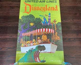 Lot#68 $2500.00 FIRM  Extremely Rare Stan Galli United Airlines Disneyland Jungle Cruise Ride poster             40"h x 25"w  (small tear on lower right side)                          **This poster must be viewed by appointment**