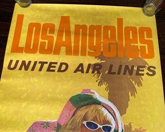 Lot#67 $1200.00  Rare Stan Galli United Airlines Los Angeles Poster 