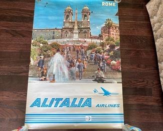 Lot#68  $150.00 Vintage Alitalia Rome poster
