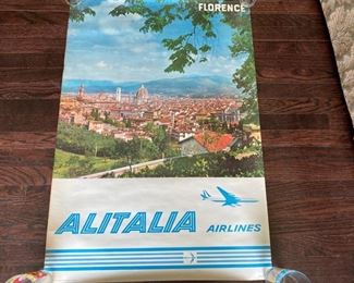 Lot# 69  $150.00 Vintage Alitalia Florence poster