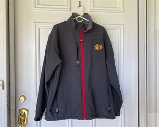 Lot#74   $30.00  Chicago Blackhawks Warm Up Jacket - Size XL Full Zip Soft Shell - NHL Licensed - Never Worn
