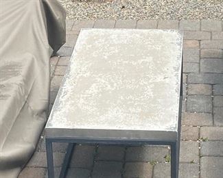 POTTERY BARN PATIO FAUX WICKER CONVERSATION SET-4 PC WITH CUSHIONS AND COVERS