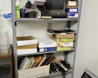 6ft Metal Shelf With Office Supplies