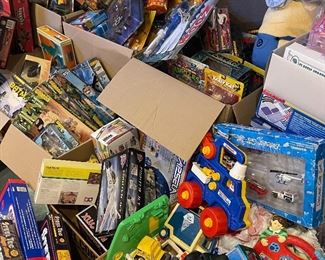 Lots and lots of toys.  Some played with, a lot still unopened.