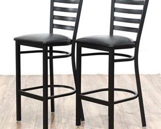 Pair Of Contemporary Black Counter Height Chairs