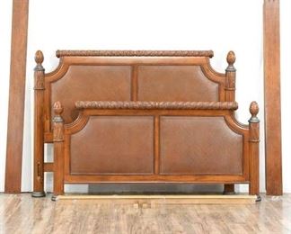 Traditional Style Solid Wood King Size Bolt-Less Bed Frame