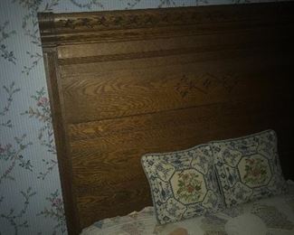 Victorian Oak Bed.Eastlake Style.