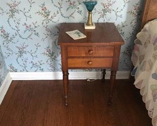 Early Two Drawer Side Table.