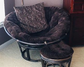 Papasan Chair and Stool