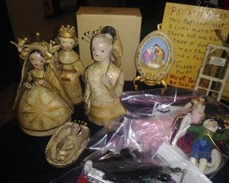 Many nativity sets - various styles