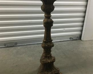 Gold resin candlabras for 3" pillars - 2 sizes - small chips in paint/finish - $50