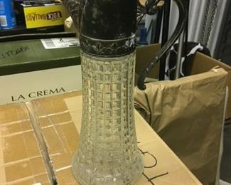 Old Crystal and Silver Decanter $150