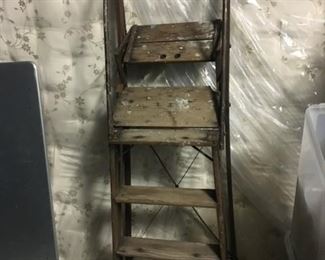 Antique painter's ladder folded up