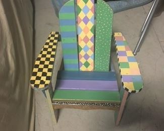 Hand-painted (one of a kind) children's adirondack chair $150