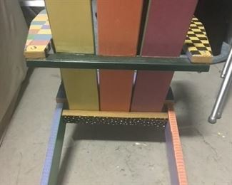 back side of child's adirondack