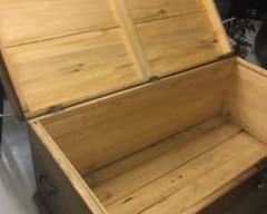 Interior of vintage ginormous trunk - excellent condition (pic without cedar planks inside)