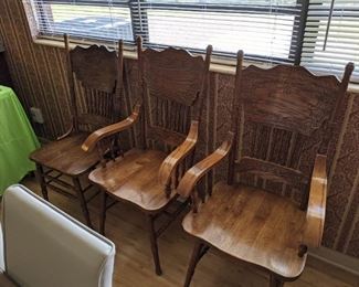 pressed oak chairs