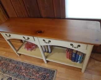 Painted Table With Natural Pine Top 56"W x 28"H x 16"D  BUY-IT NOW $150 