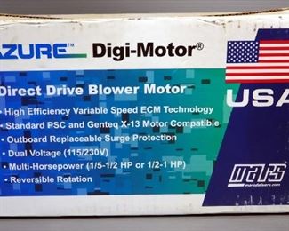 Azure Digit-Motor 1/5-1/2 HP 5 Speed 1075 RPM Universal ECM Blower Motor