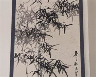 Chinese Ink drawing mounted on silk, signed