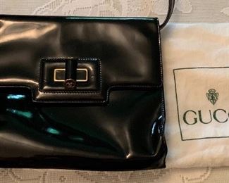 Vintage Gucci Patent Leather Shoulder Bag
