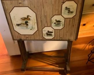 Vintage TV Trays With Stand