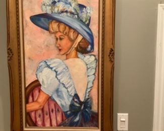 Victorian Lady Painting By  Local Weimar Artist Lillian Boettcher