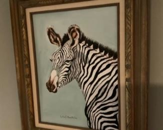 Zebra Painting By Local Weimar  Artist Lillian Boettcher