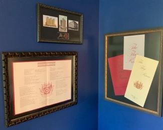 Framed Rice Hotel Memorabilia