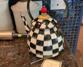 MacKenzie-Childs Tea Kettle-Courtly Check