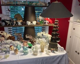 Murano Glass Elephants & Mosaic Elephant