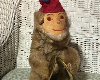 Mohair wind up monkey toy