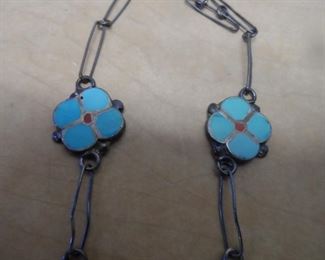 Turquoise sterling necklace detail