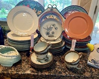 Colorful dinner plates and Mexican dinner ware 