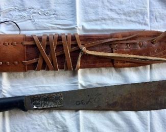 Vintage machete and sheath