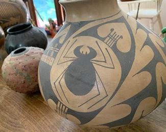 Mata Ortiz  polychrome pot featuring a spider motif
