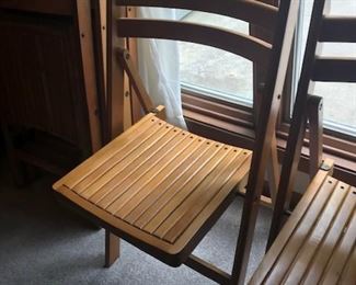 Antique wooden folding funeral chairs