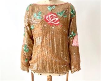 Beaded silk blouse