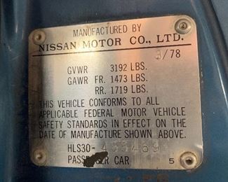 1978 Datsun 280Z&nbsp; Miles 52,661