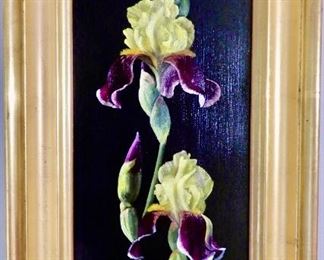 Noted Artist Christopher Pierce oil  "Iris from the Garden".            $1,400.00