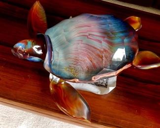 Fabulous Murano glass sculpture of a giant sea turtle by International known Italian artist Dino Rosin.  $3,000.00