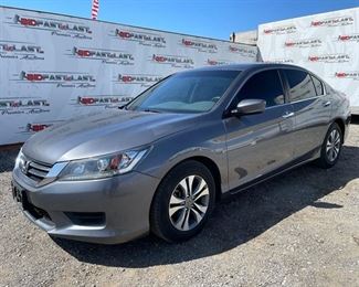 100	

2015 Honda Accord. CURRENT SMOG
Year: 2015
Make: Honda
Model: Accord
Vehicle Type: Passenger Car
Mileage: 123,231 Plate:
Body Type: 4 Door Sedan
Trim Level: LX
Drive Line: FWD
Engine Type: L4, 2.4L
Fuel Type: Gasoline
Horsepower:
Transmission:
VIN #: 1HGCR2F37FA130037

Features and Notes: Power windows, power door locks and back up camera.