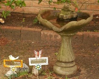 2 Concrete Bird Baths