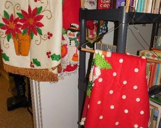 Vintage Christmas Felt Sequins Tree Skirt, Table Cover, Table Runner