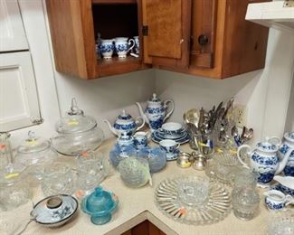 Blue and white Bavarian china