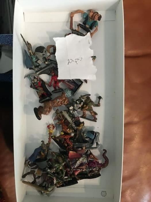 1 of 3 lots of D & D figurines.  One lot unpainted, two lots with paint.