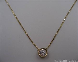 14kt Yellow Gold CZ Necklace